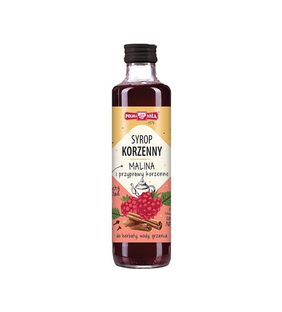 POLSKA RÓŻA Syrop korzenny: Malina i przyprawy korzenne 250ml
