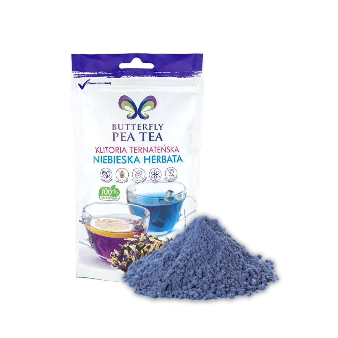 BUTTERFLY PEA TEA Klitoria Ternateńska mielona - Niebieska Herbata 50g