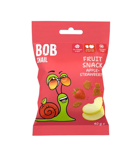 BOB SNAIL Fruit Snack Jabłko Truskawka b/c 40g