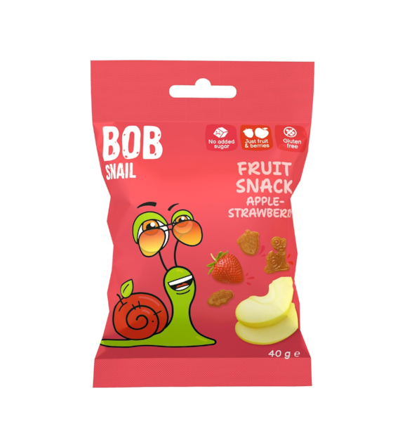 BOB SNAIL Fruit Snack Jabłko Truskawka b/c 40g