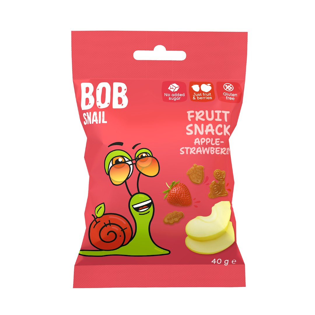 BOB SNAIL Fruit Snack Jabłko Truskawka 40g