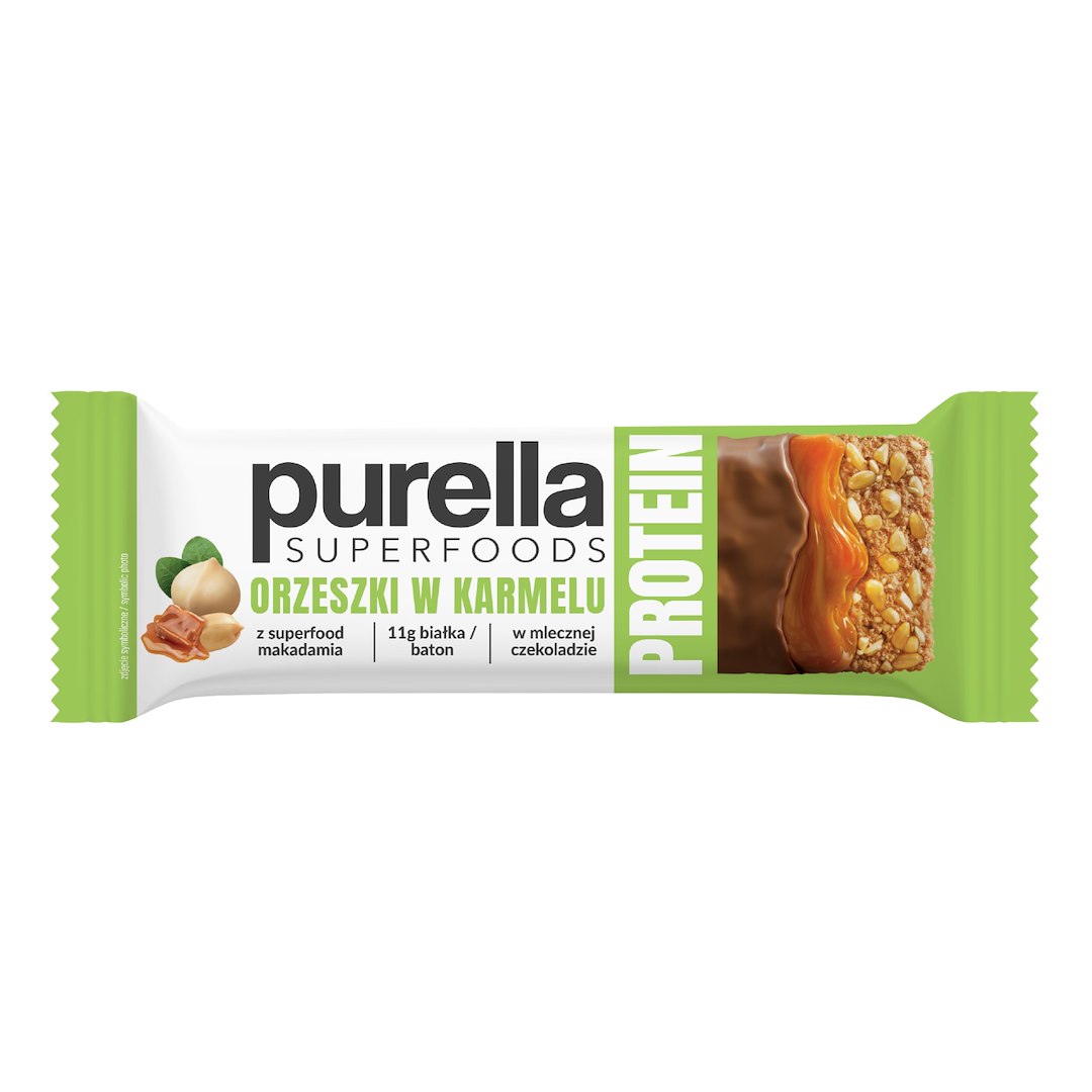 PURELLA Baton BeRaw proteinowy orzechy w karmelu 45g