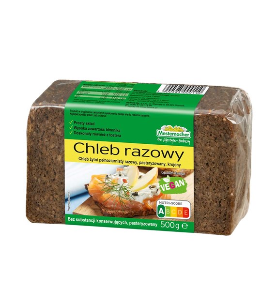 BENUS Chleb razowy pełnoziarnisty 500g