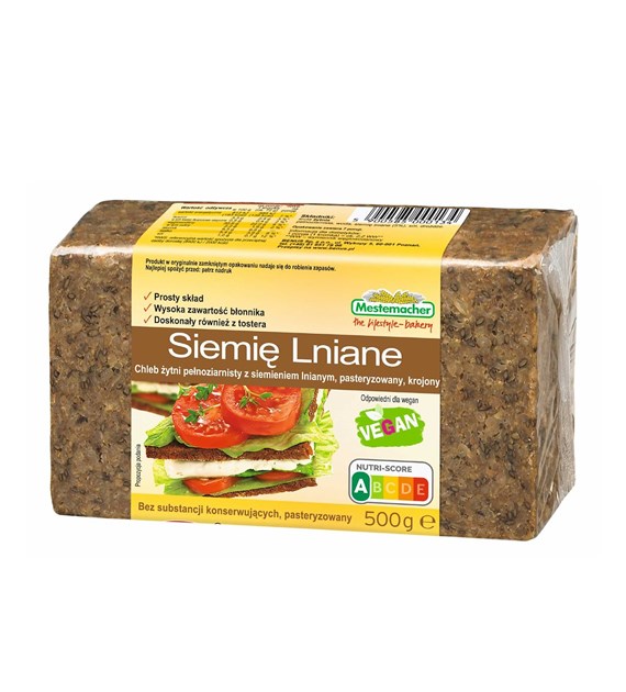 BENUS Chleb żytni z siemieniem lnianym 500g
