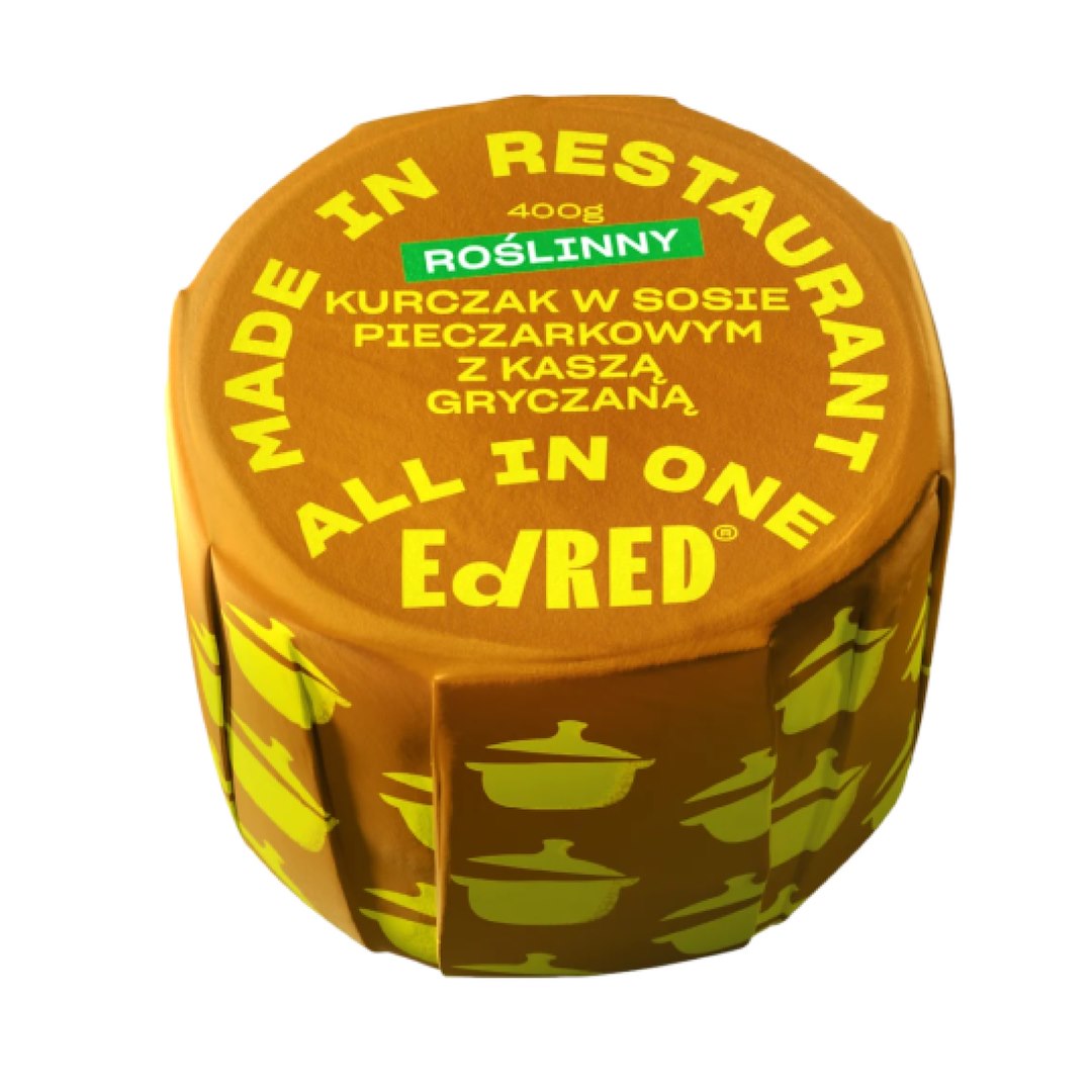 ED RED ALL IN ONE Roślinny kurczak w sosie pieczarkowym z kaszą gryczaną 400g