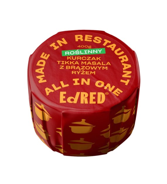 ED RED ALL IN ONE Roślinny kurczak tikka masala z brązowym ryżem 400g