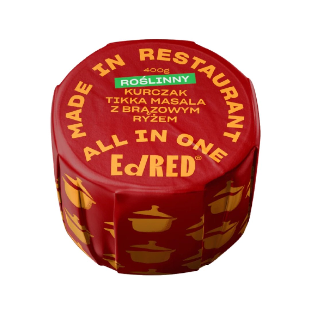 ED RED ALL IN ONE Roślinny kurczak tikka masala z brązowym ryżem 400g