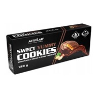 ACTIVLAB Sweet Yummy Cookies ciasteczka z kremem orzechowym w czekoladzie deserowej 128g
