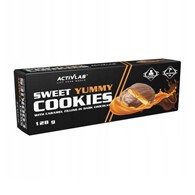 ACTIVLAB Sweet Yummy Cookies ciasteczka z nadzieniem karmelowym w czekoladzie deserowej 128g