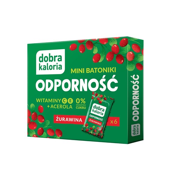 DOBRA KALORIA Mini batoniki ODPORNOŚĆ żurawina +wit.C+wit.E+acerola 102g
