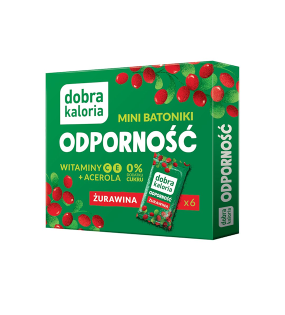 DOBRA KALORIA Mini batoniki ODPORNOŚĆ żurawina +wit.C+wit.E+acerola 102g