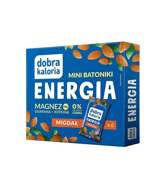 DOBRA KALORIA Mini batoniki ENERGIA migdał +Mg+guarana+kofeina 102g