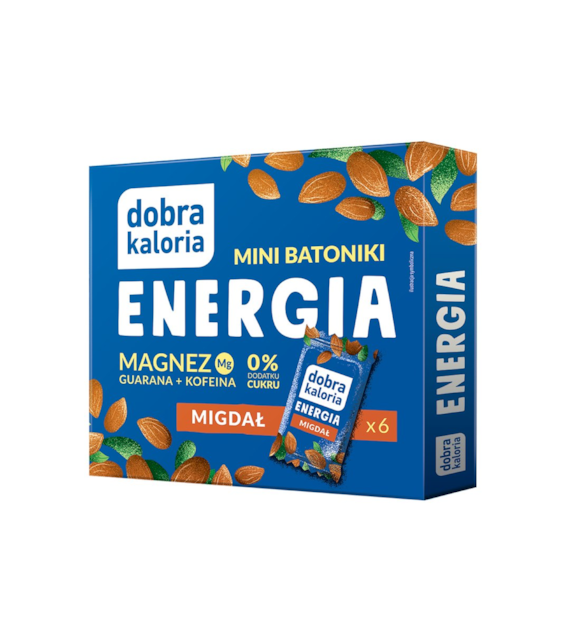 DOBRA KALORIA Mini batoniki ENERGIA migdał +Mg+guarana+kofeina 102g