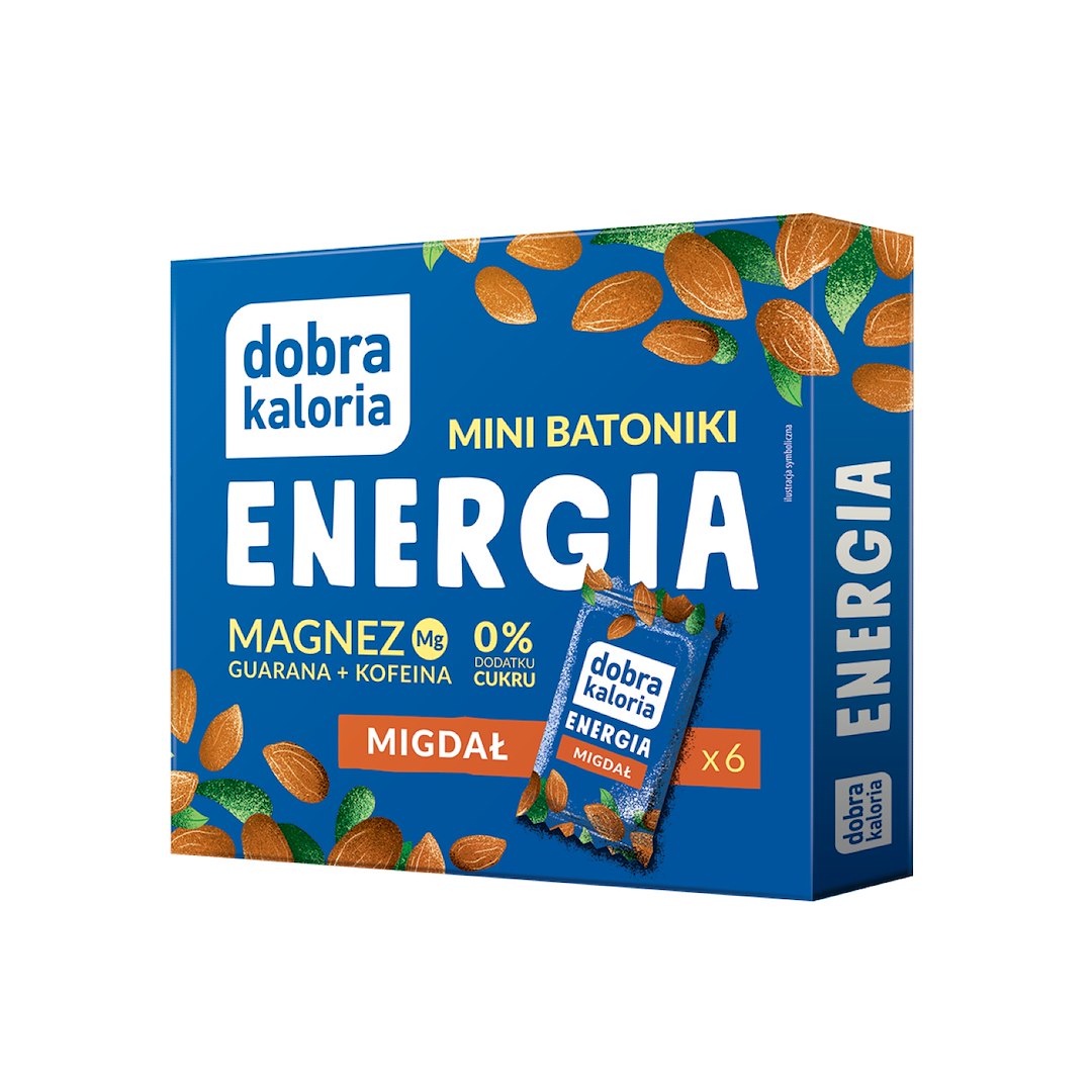 DOBRA KALORIA Mini batoniki ENERGIA migdał +Mg+guarana+kofeina 102g