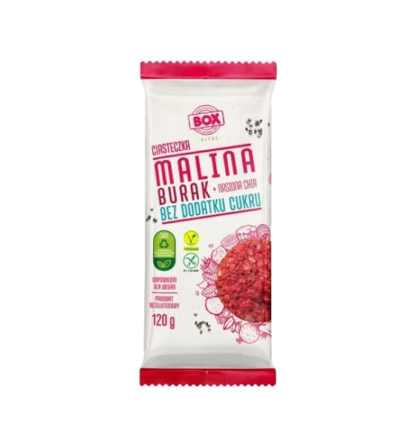 ZPC BOX Ciasteczka Malina Burak Nasiona CHIA bez dodatku cukru 120g