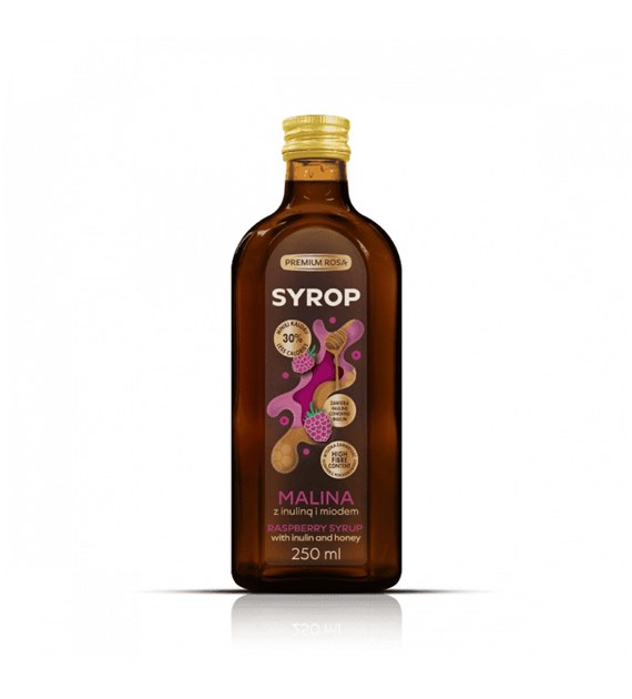 PREMIUM ROSA Syrop z malin z inuliną i miodem 250ml