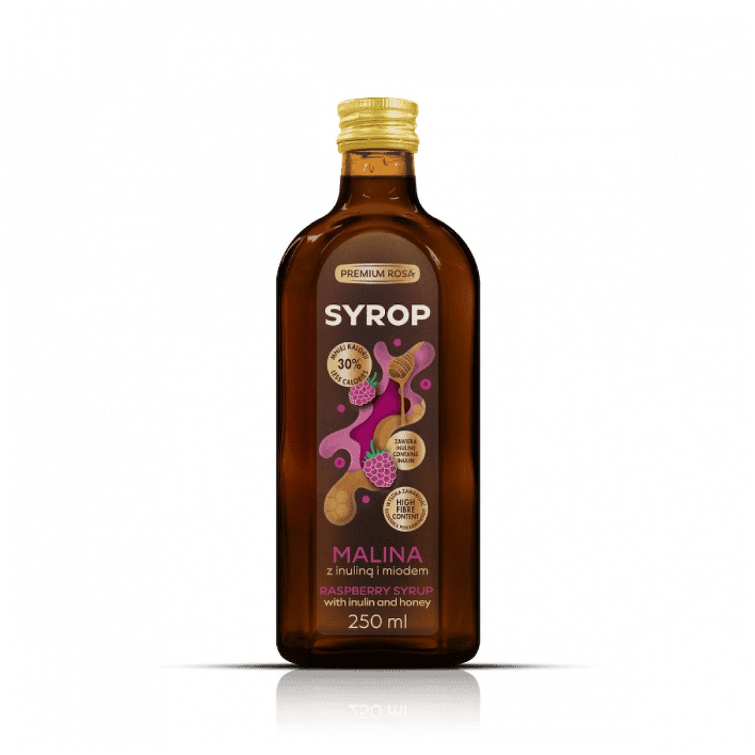 PREMIUM ROSA Syrop z malin z inuliną i miodem 250ml