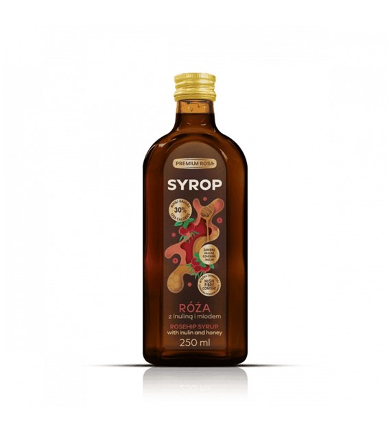 PREMIUM ROSA Syrop z owoców róży z inuliną i miodem  250ml