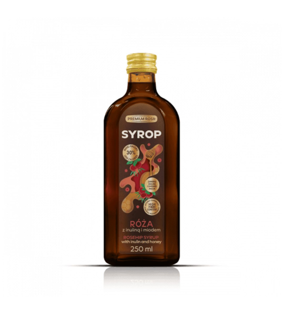 PREMIUM ROSA Syrop z owoców róży z inuliną i miodem  250ml