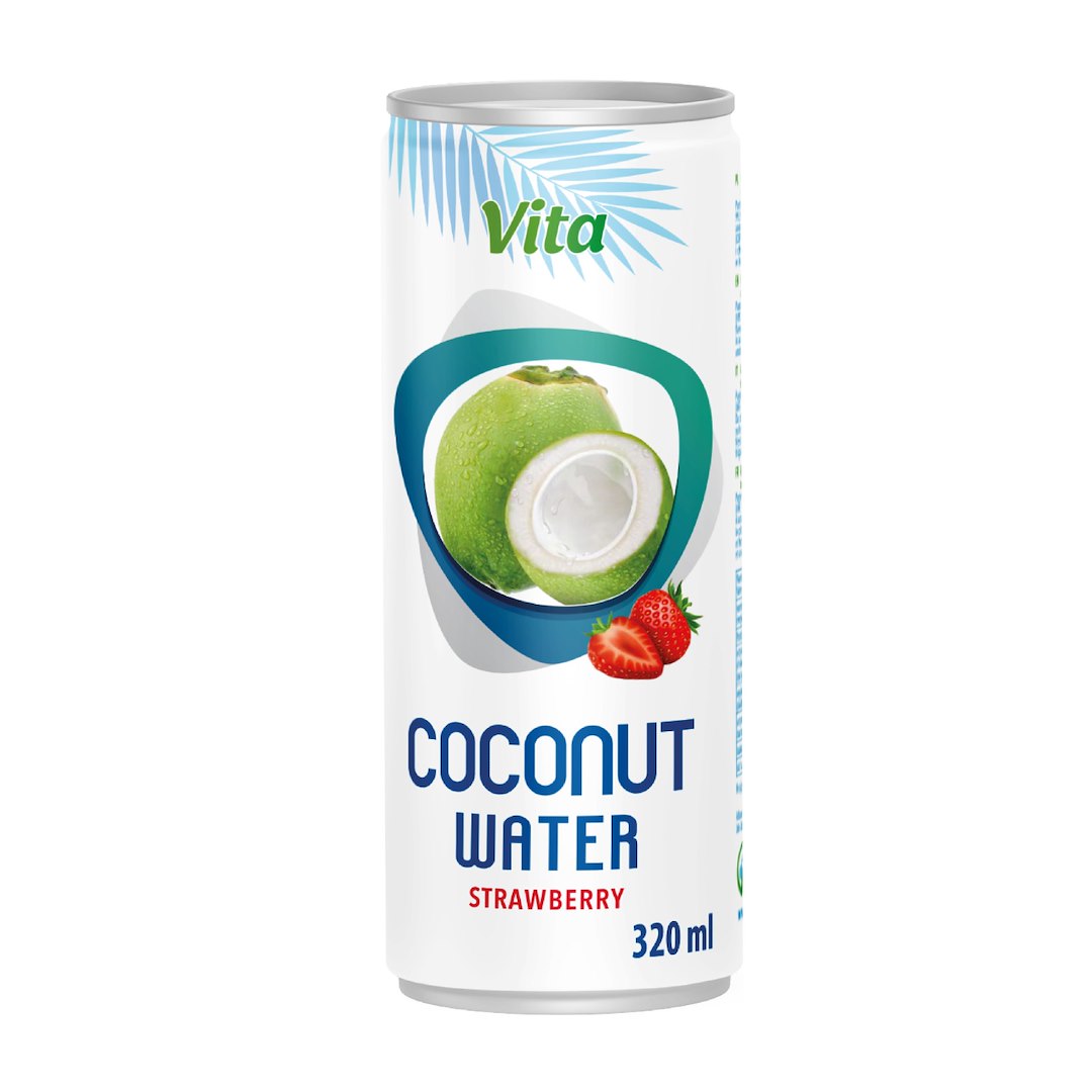 VITA Woda kokosowa truskawka 100% 320ml