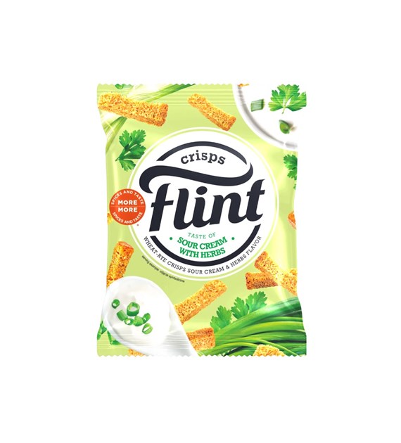 FLINT Sucharki pszenno-żytnie o smaku śmietany z zieleniną 70g