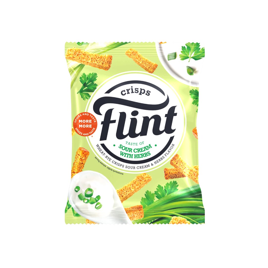 FLINT Sucharki pszenno-żytnie o smaku śmietany z zieleniną 70g