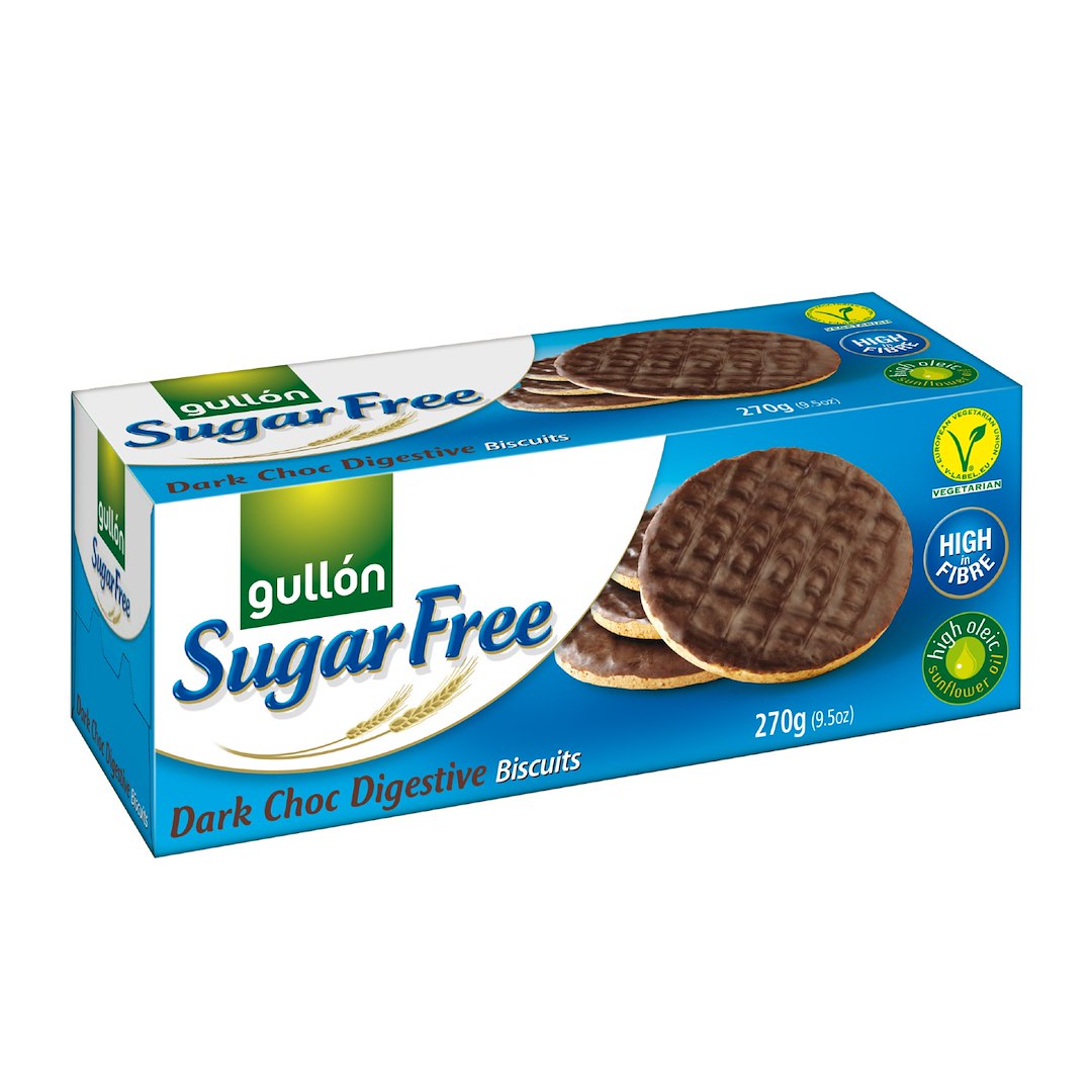 Gullon Sugar Free Ciasteczka pełnoziarniste maczane w czekoladzie 270g