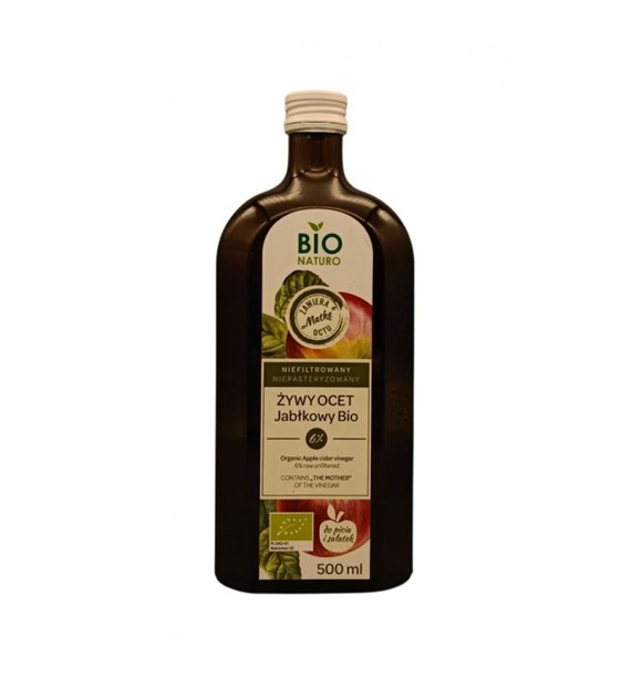 BIONATURO Ocet jabłkowy żywy niefiltrowany 6% BIO 500ml