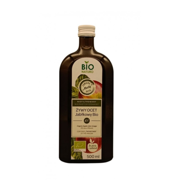 BIONATURO Ocet jabłkowy żywy niefiltrowany 6% BIO 500ml