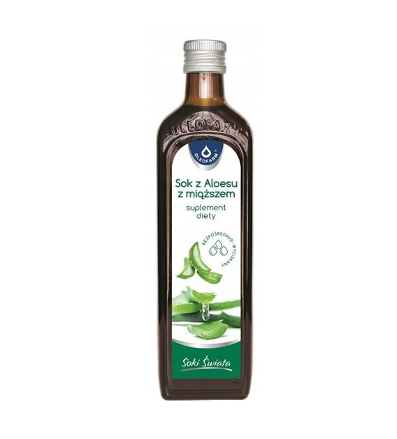 OLEOFARM Aloes z miąższem sok 500 ml