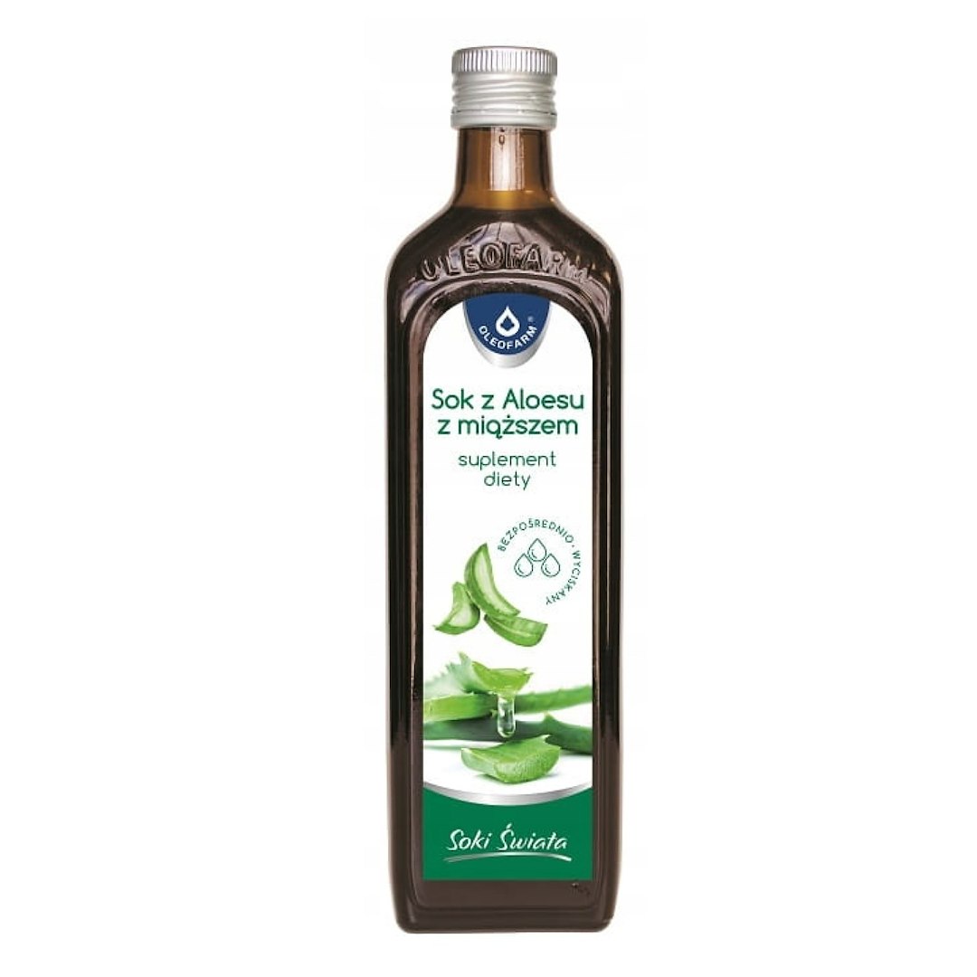OLEOFARM Aloes z miąższem sok 500 ml