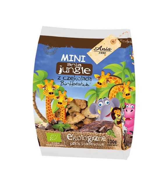 ANIA Herbatniki mini JUNGLE z czekoladą BIO 100g