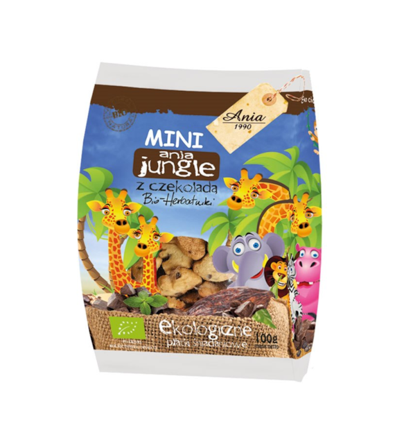 ANIA Herbatniki mini JUNGLE z czekoladą BIO 100g