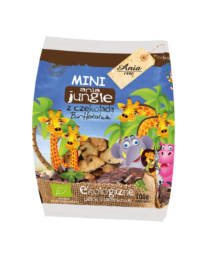 ANIA Herbatniki mini JUNGLE z czekoladą BIO 100g