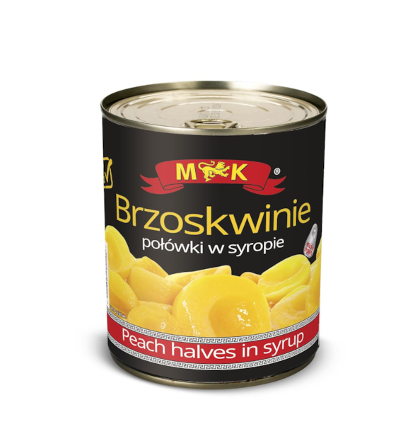 M&K Brzoskwinie połówki w syropie otwieracz premium 820g