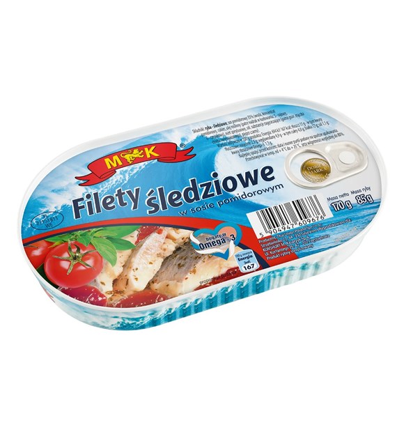 M&K Filety śledziowe w sosie pomidorowym 170g