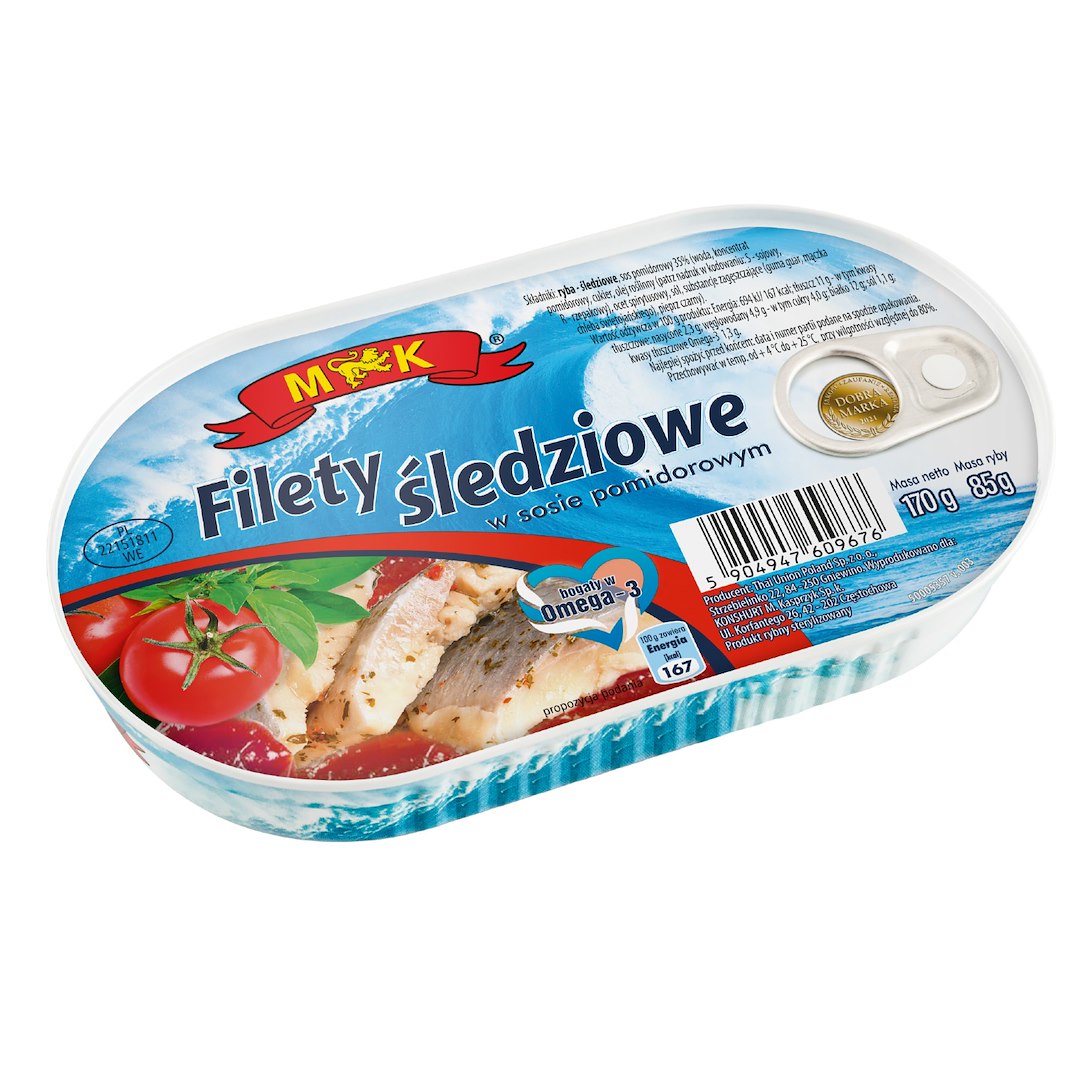 M&K Filety śledziowe w sosie pomidorowym 170g