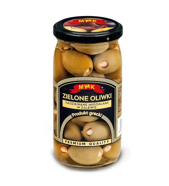 M&K Oliwki greckie zielone nadziewane migdałami w zalewie 350g