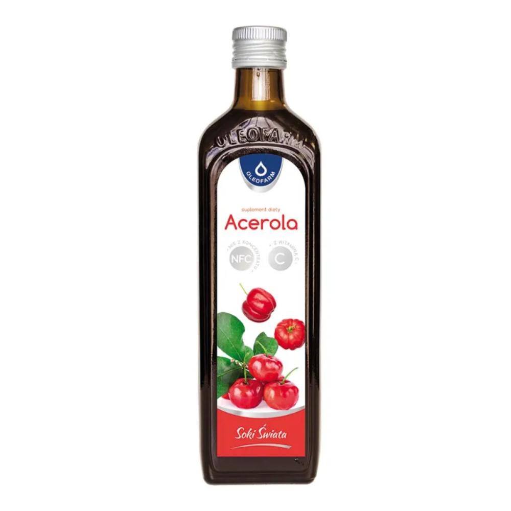 OLEOFARM Acerola z witaminą C sok 490 ml