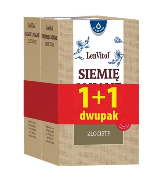 OLEOFARM LenVitol Siemię Lniane Złociste 250g + 250g