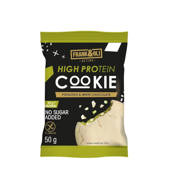 FRANK&OLI High Protein Cookie Pistachio & White Chocolate b/c, b/g 50g