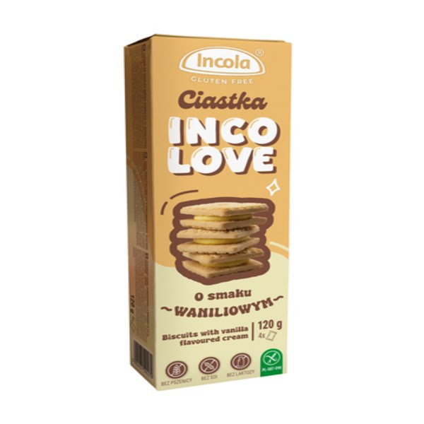 INCOLA Ciastka z kremem o smaku waniliowym 120g