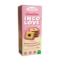 INCOLA Ciastka z kremem o smaku malinowo waniliowym i nadzieniem malinowym 120g