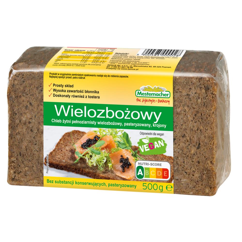 BENUS Chleb wielozbożowy pełnoziarnisty 500g