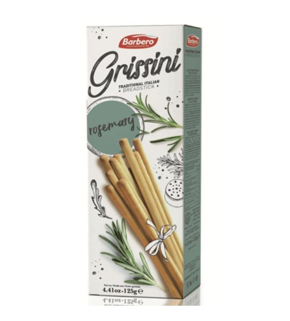 BARBERO Grissini Torinesi włoskie paluszki chlebowe z rozmarynem 125g