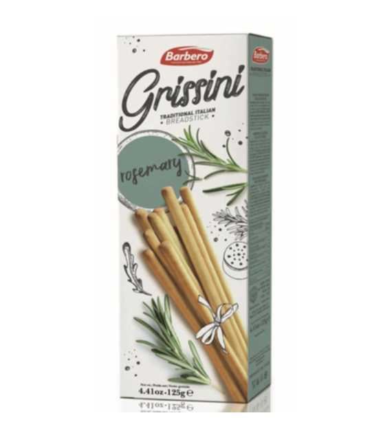 BARBERO Grissini Torinesi włoskie paluszki chlebowe z rozmarynem 125g