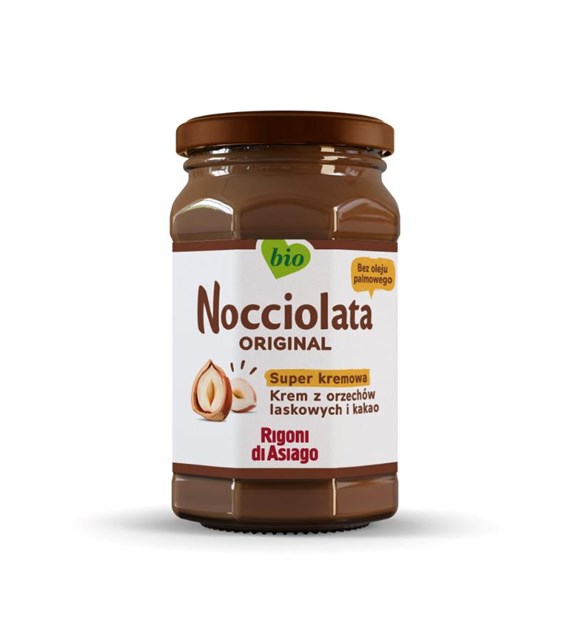 RIGONI Nocciolata BIO - krem z orzechów laskowych (18,5%) i kakao (6,5%) 250g