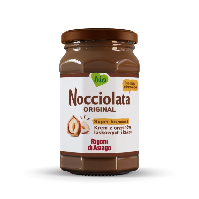RIGONI Nocciolata BIO - krem z orzechów laskowych (18,5%) i kakao (6,5%) 250g