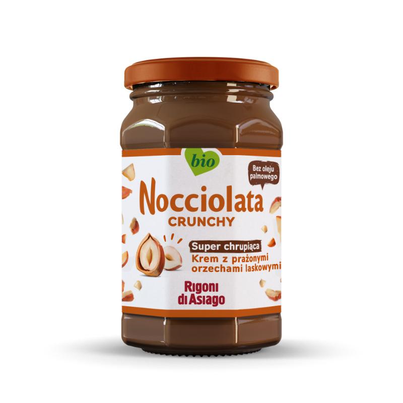 RIGONI Nocciolata Crunchy BIO - krem z orzechów laskowych (18,5%) i kakao (6,5%) 250g