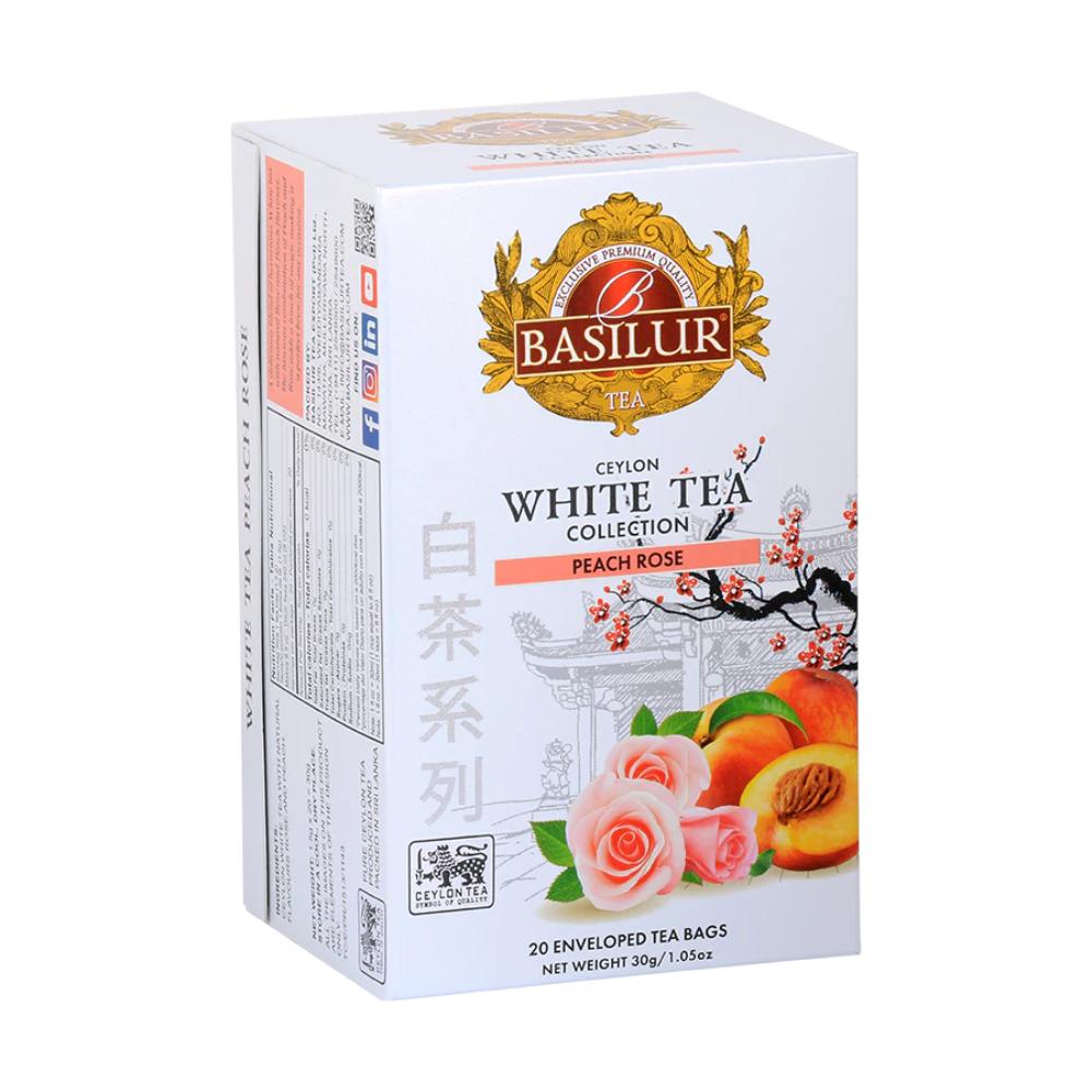 BASILUR Herbata - WHITE TEA  Peach Rose saszetka 20x1,5g